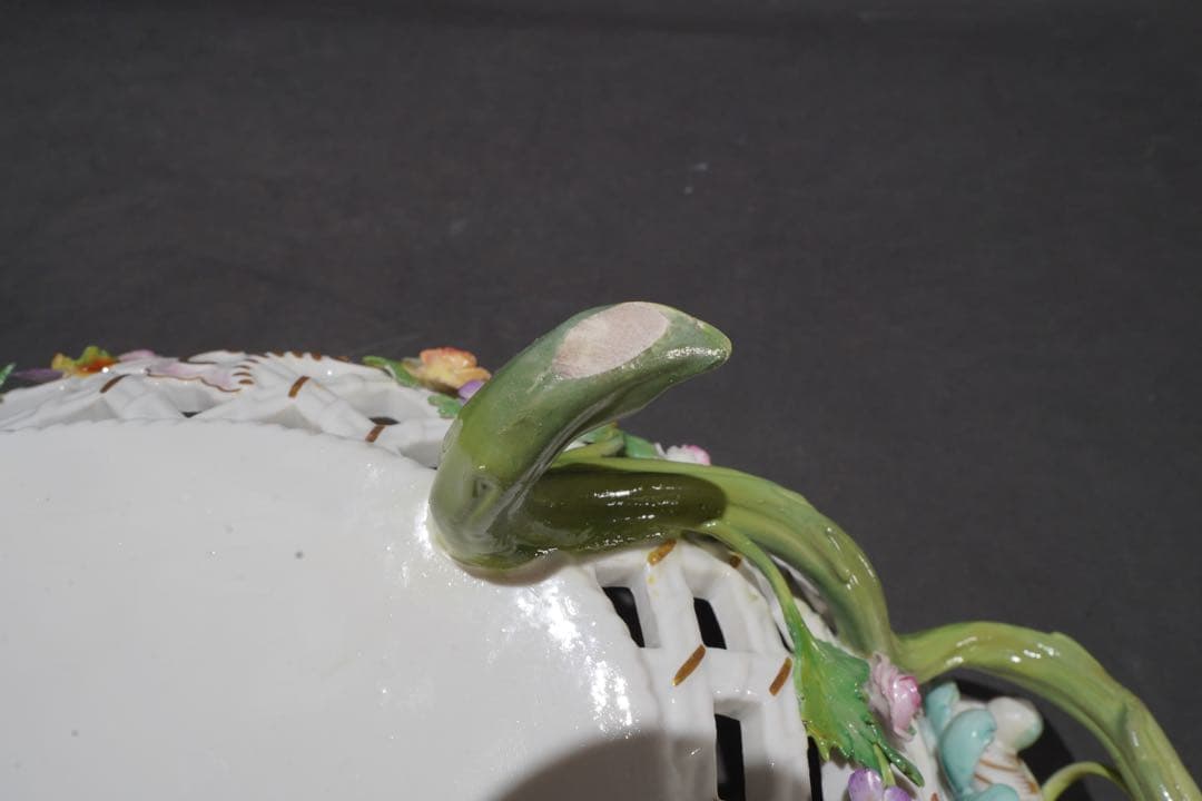 マイセン　 色絵貼花オープンワークコンポート