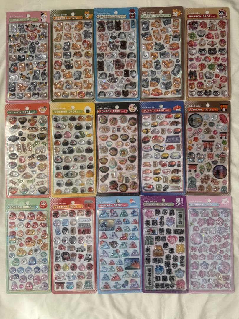 【新品未開封】和柄　ボンボンドロップシール15枚セット