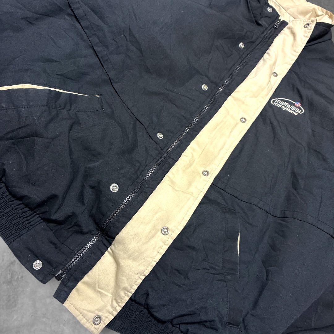 KING LOUIE 中綿ワークジャケット 2XL 黒 USA製 企業刺繍 古着