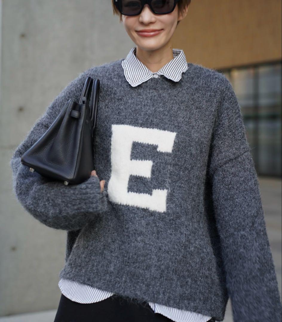 ELLIE ハンドメイドロゴニット【GRAY】