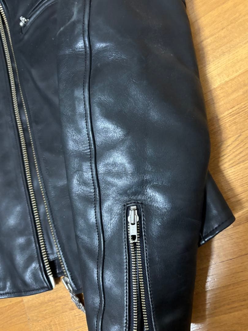 【H.D.C.製 希少】ハーレーダビッドソン 牛革 シングルライダース M