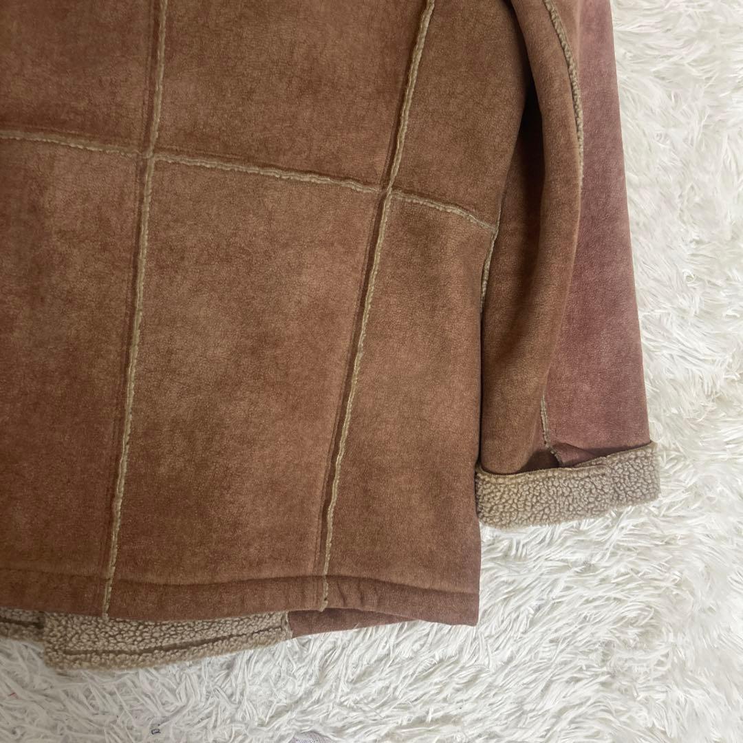 【極美品】バーバリー ブルーレーベル ムートン風コート ホースロゴ　ダブル