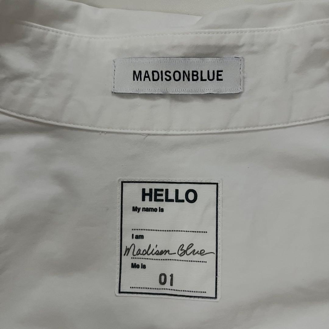 美品　マディソンブルー J.BRADLEY B刺繍 長袖シャツ 白　01サイズ