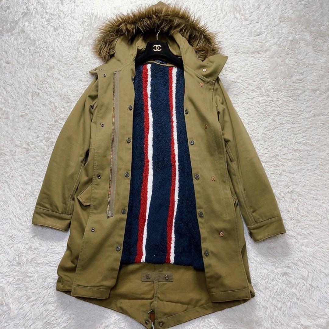 美品✨　フレッドペリー　モッズコート　ボアライナー　ファー　カーキ　 M相当