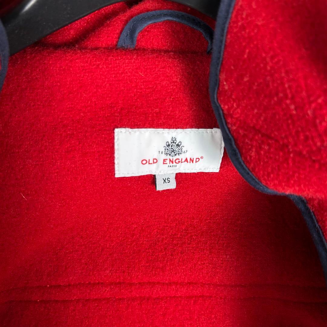 希少♡OLD ENGLAND ヘリンボーンダッフルコート ウール レッド XS