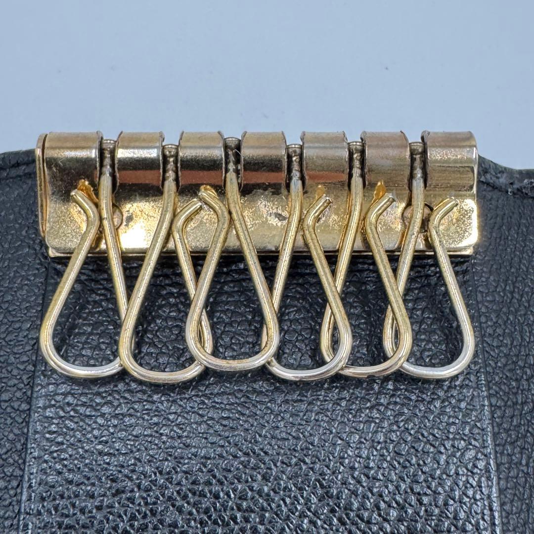 CHANEL シャネル ココボタン レザー 6連 キーケース ブラック シリアル