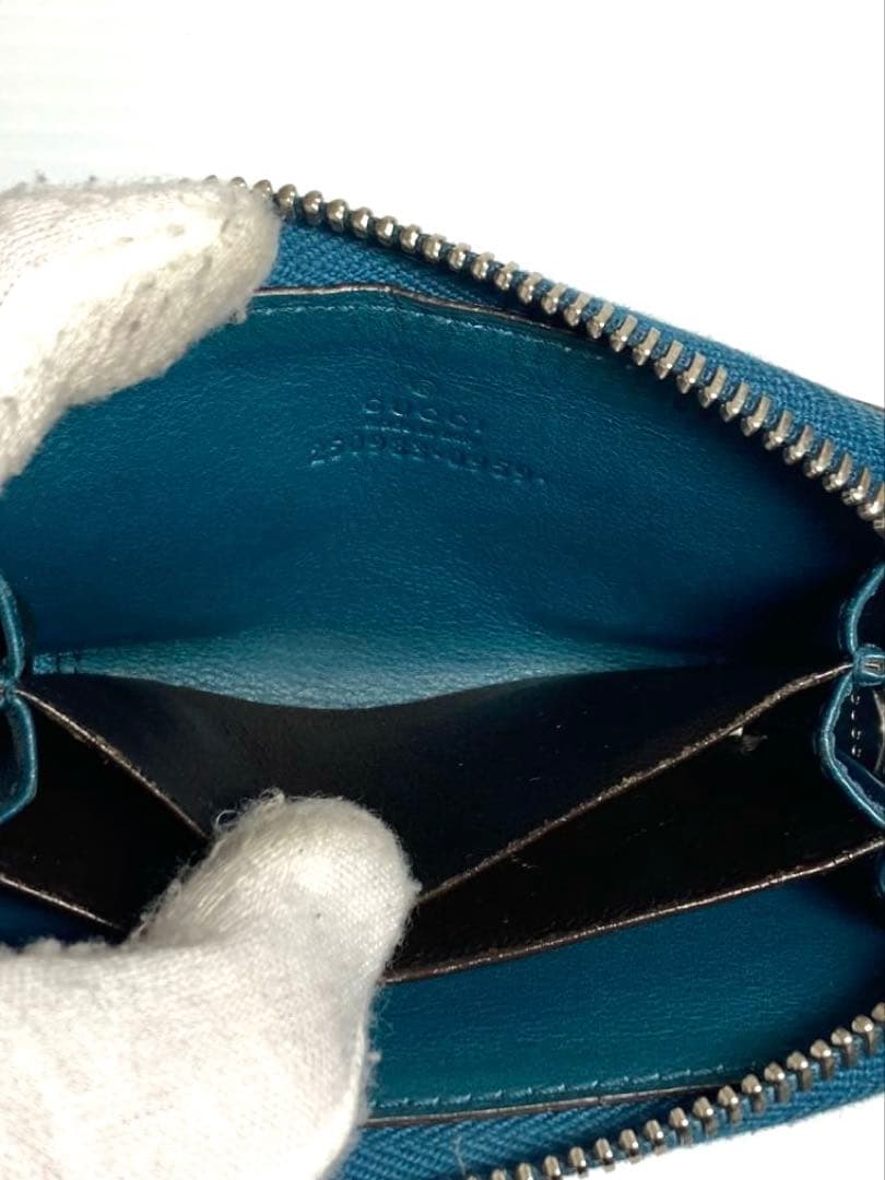 GUCCI グッチ　クロコ　ラウンドファスナー　ケース　カードケース　箱付