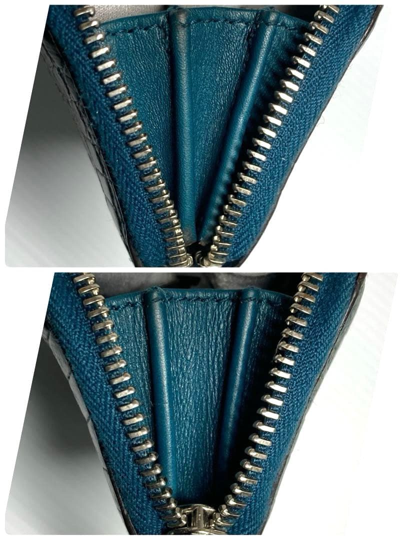 GUCCI グッチ　クロコ　ラウンドファスナー　ケース　カードケース　箱付