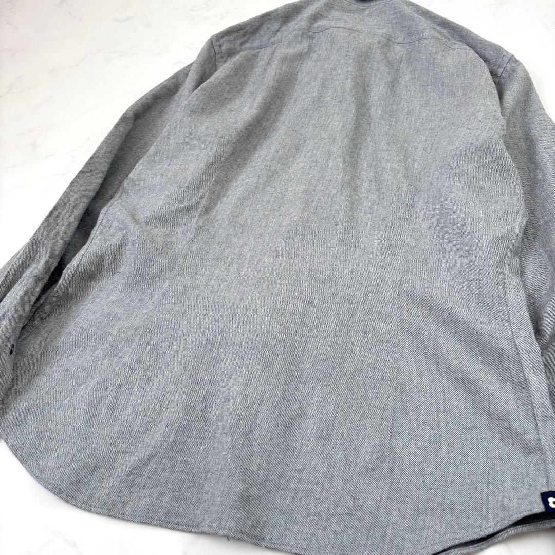 【美品】ラルディーニ ホリゾンタルカラー ネルシャツ 38 コンバーチブルカフス