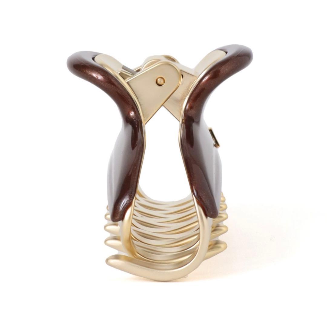 ALEXANDRE de PARIS ヘアクリップ ブラウン/アイボリー