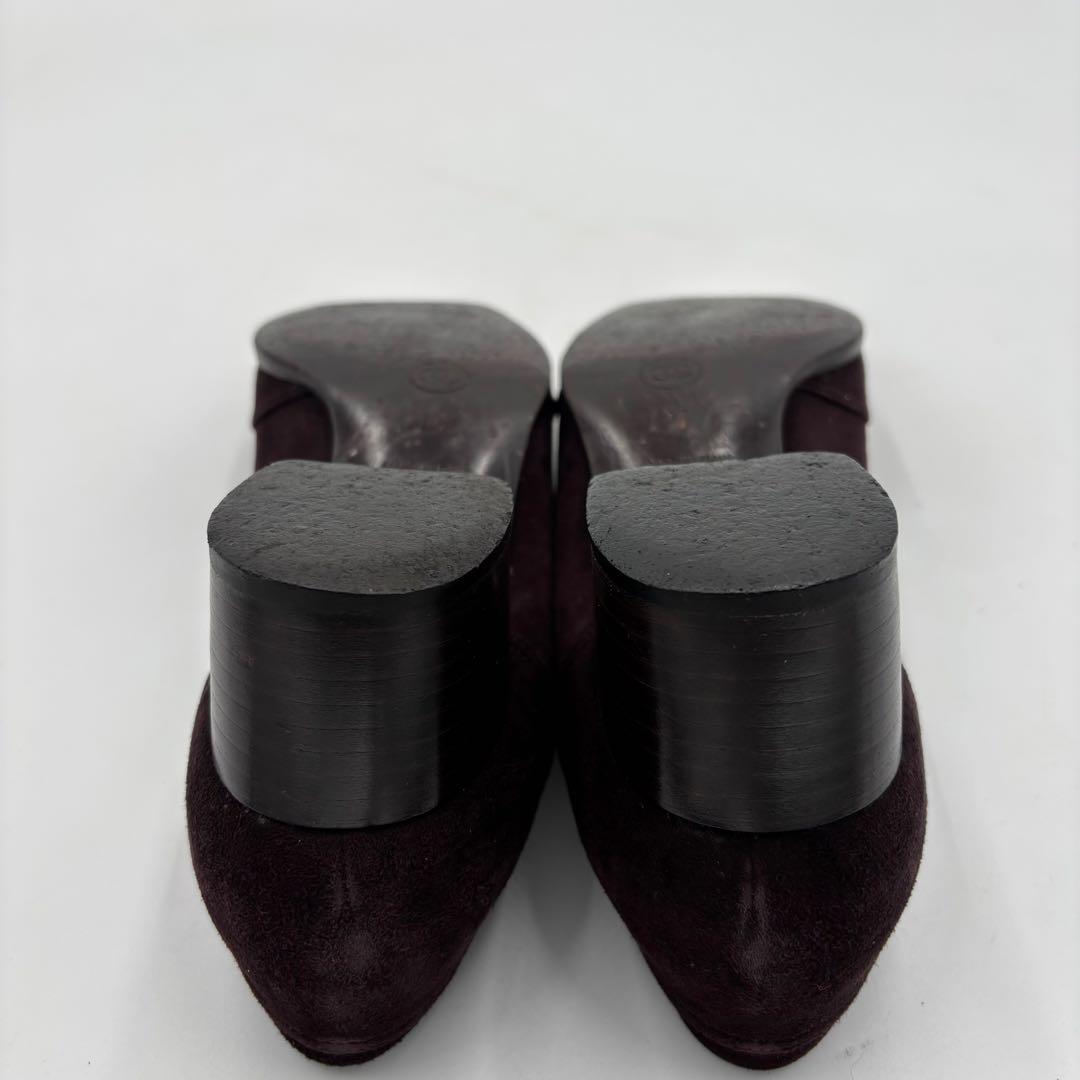 CHANEL シャネル ココマーク スエード パンプス　太ヒール 37 約24㎝