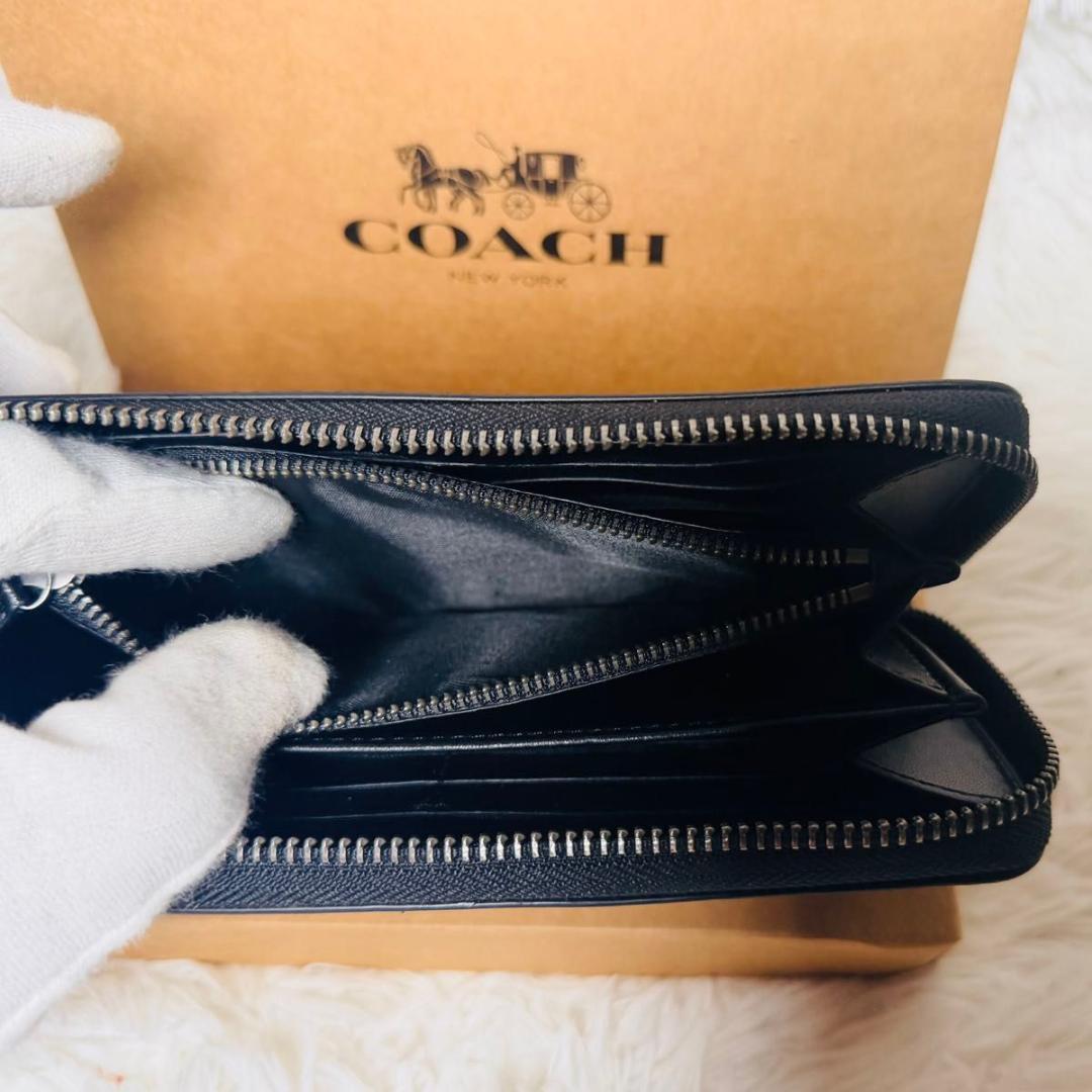 【新品未使用品】COACH メンズ　長財布　ブルー×カモフラ柄　迷彩柄 箱付き