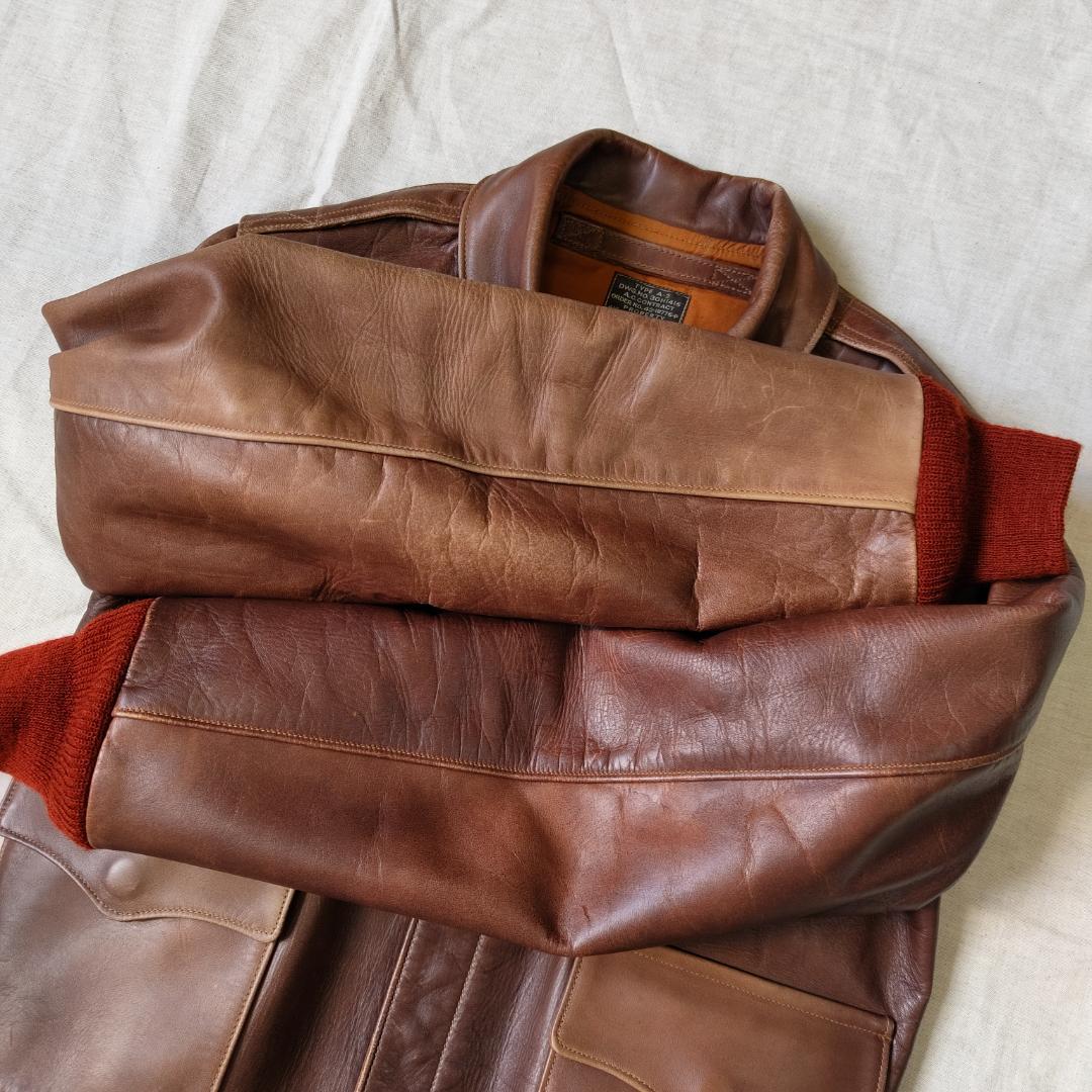 バズリクソンズ A-2 フライトジャケット 赤リブ 1942年モデル 34