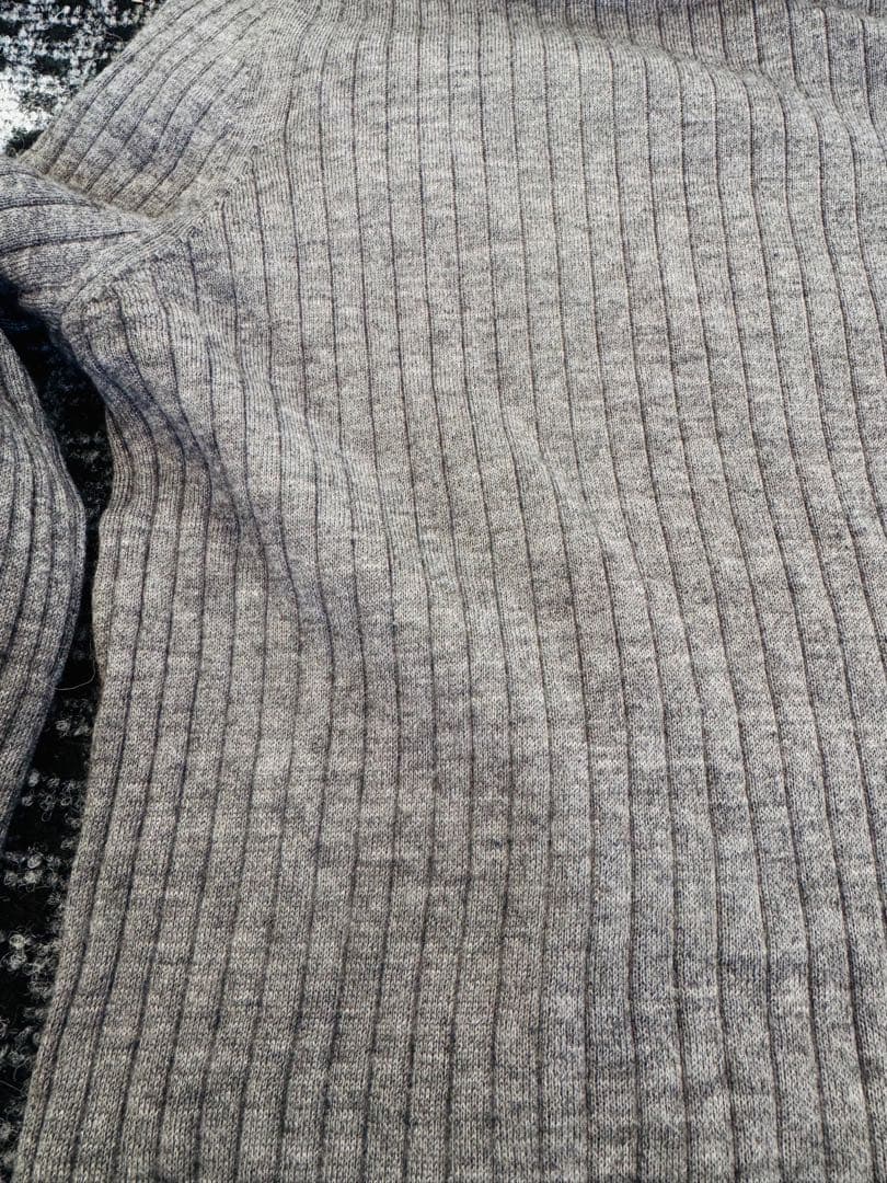 ドゥロワー シルクカシミヤ リブタートルニット 霜降りグレー