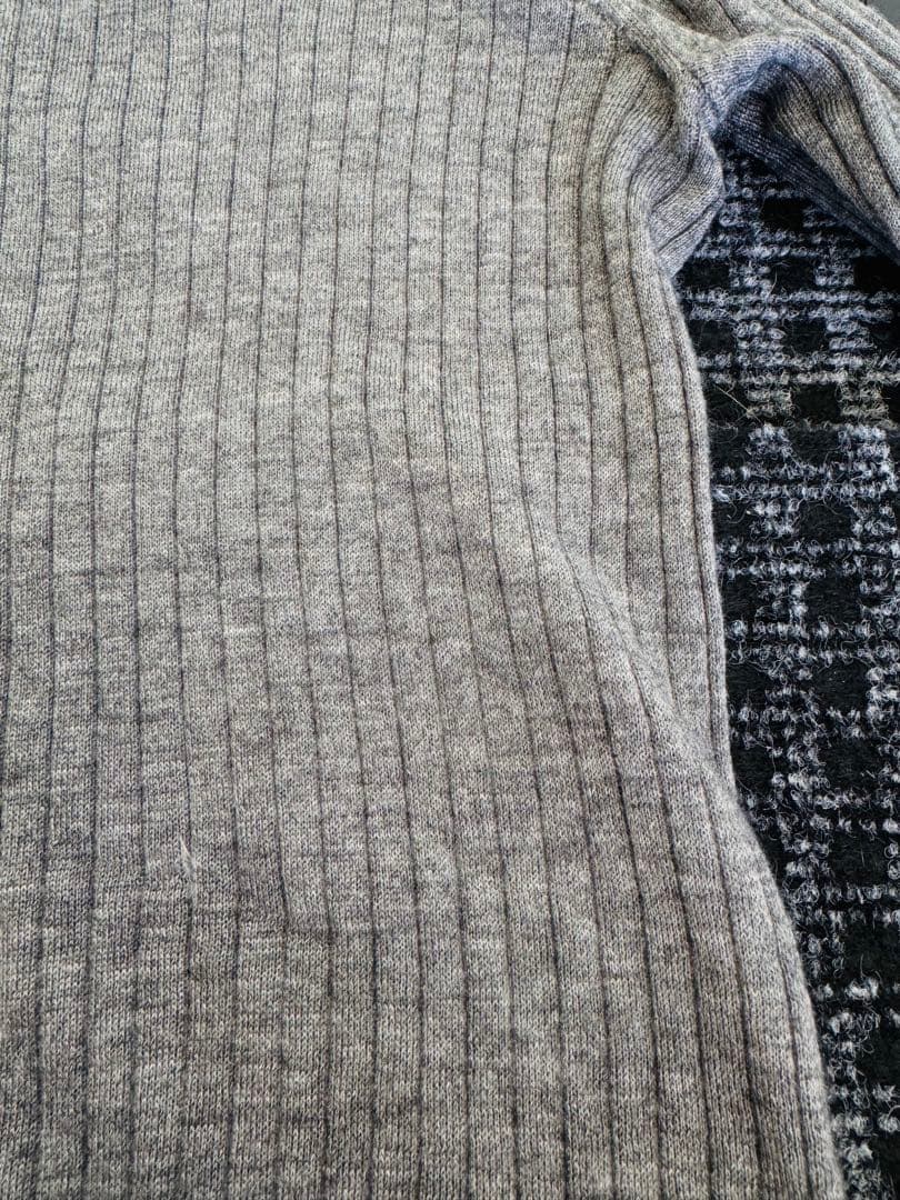 ドゥロワー シルクカシミヤ リブタートルニット 霜降りグレー