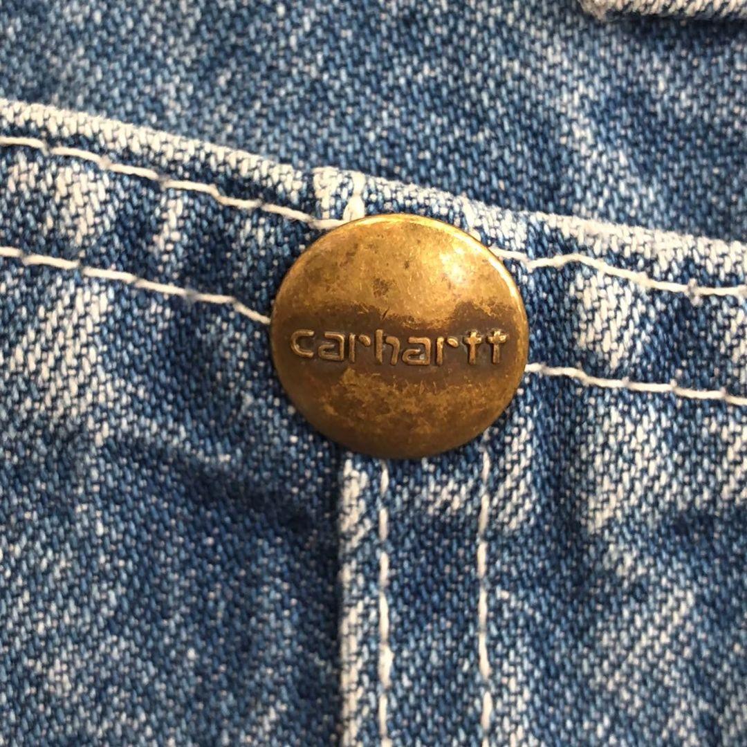 【k8912】USA古着カーハートデニムオーバーオールサロペットグランジフェード