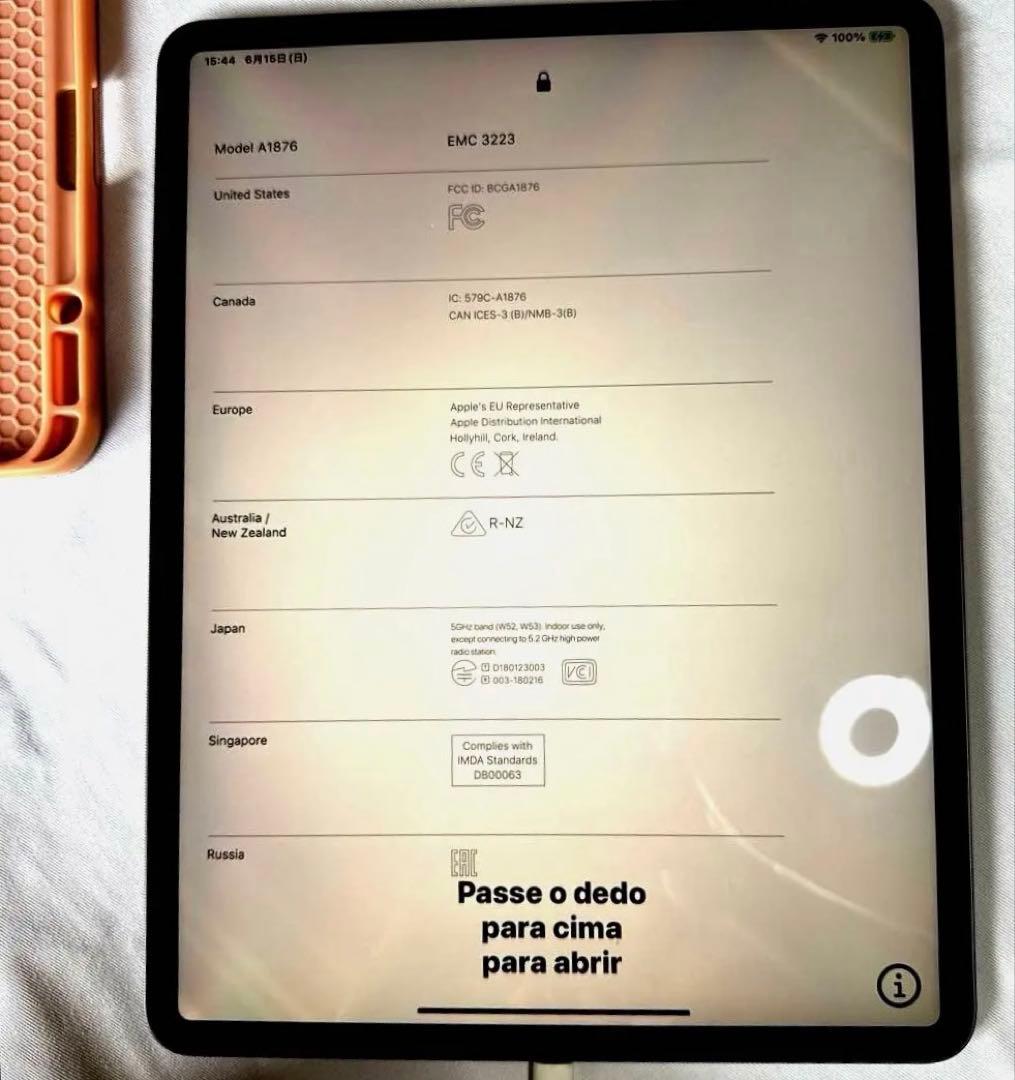 i pad pro 12.9 第3世代512GB専用カバーA1876付き