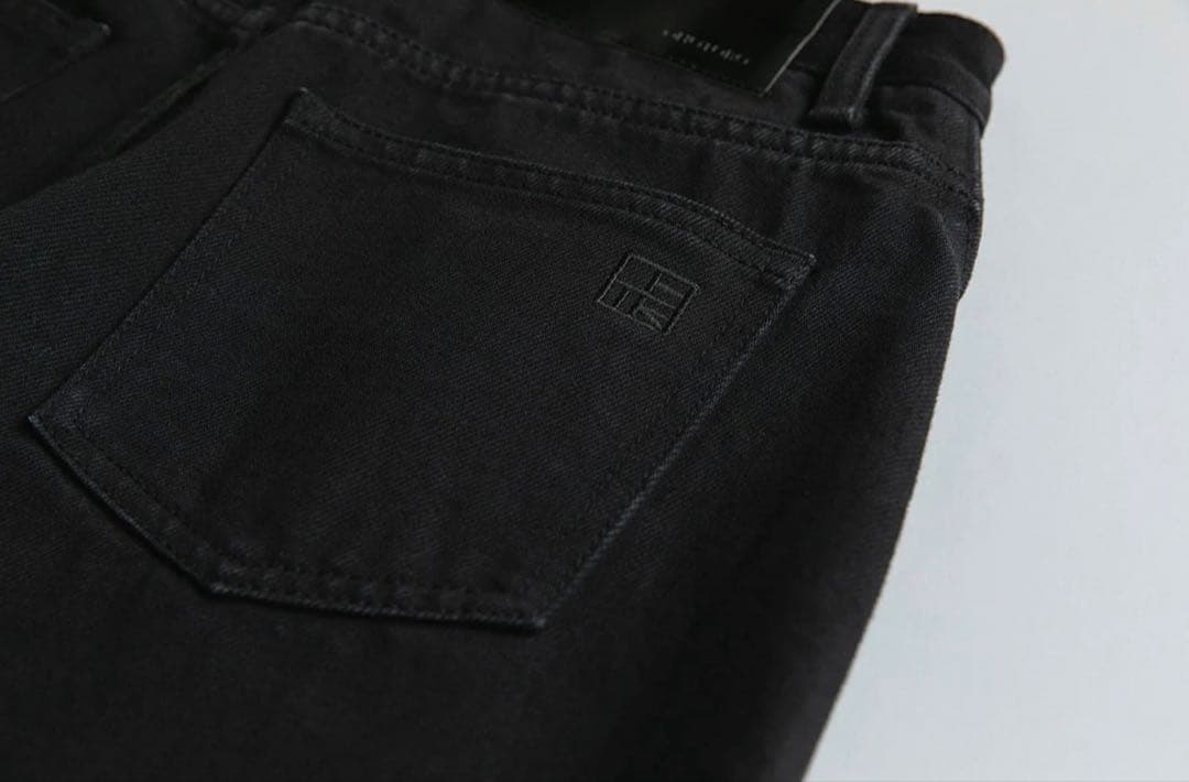 パンツ OHOTORO loom black jeans / s short