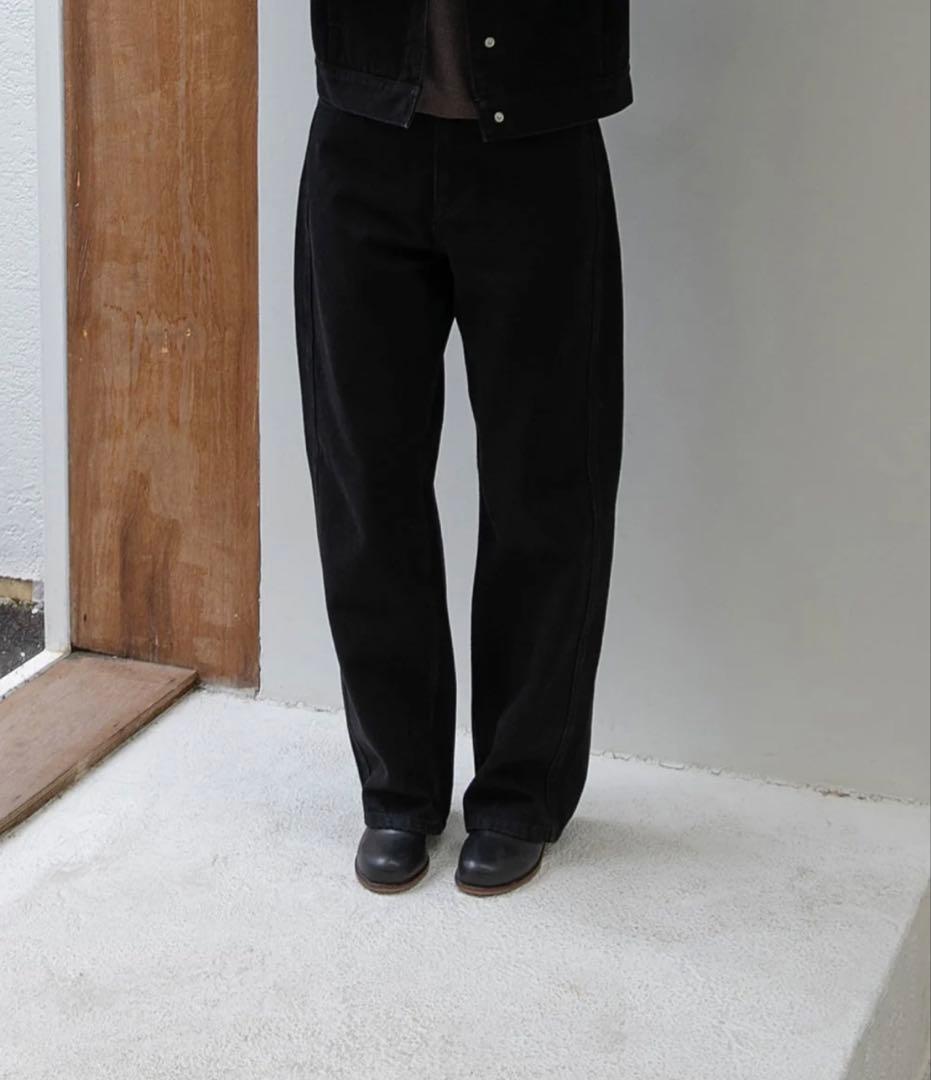 パンツ OHOTORO loom black jeans / s short