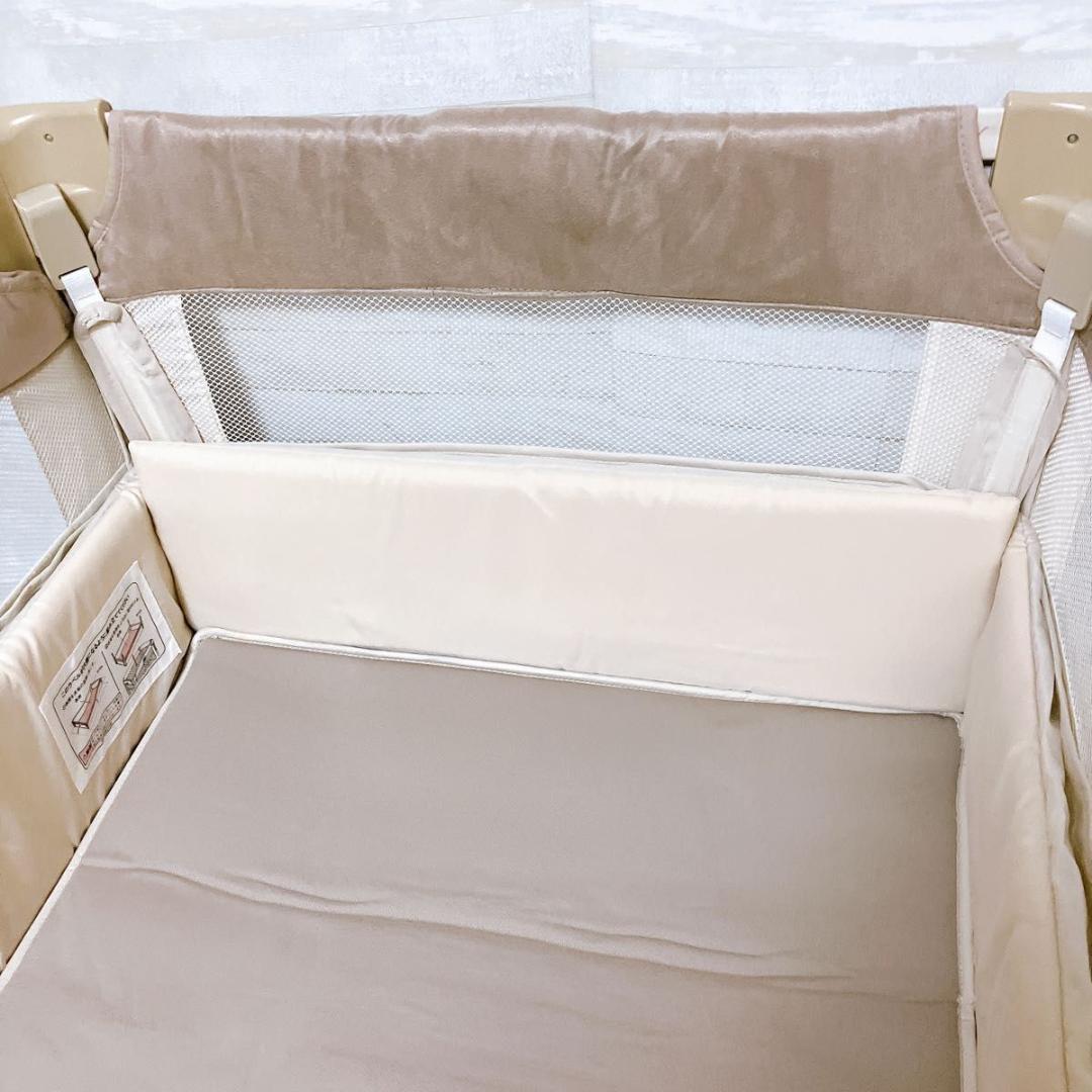 アップリカ ココネルエアープラス ベビー ベッド シュークリーム GR 美品