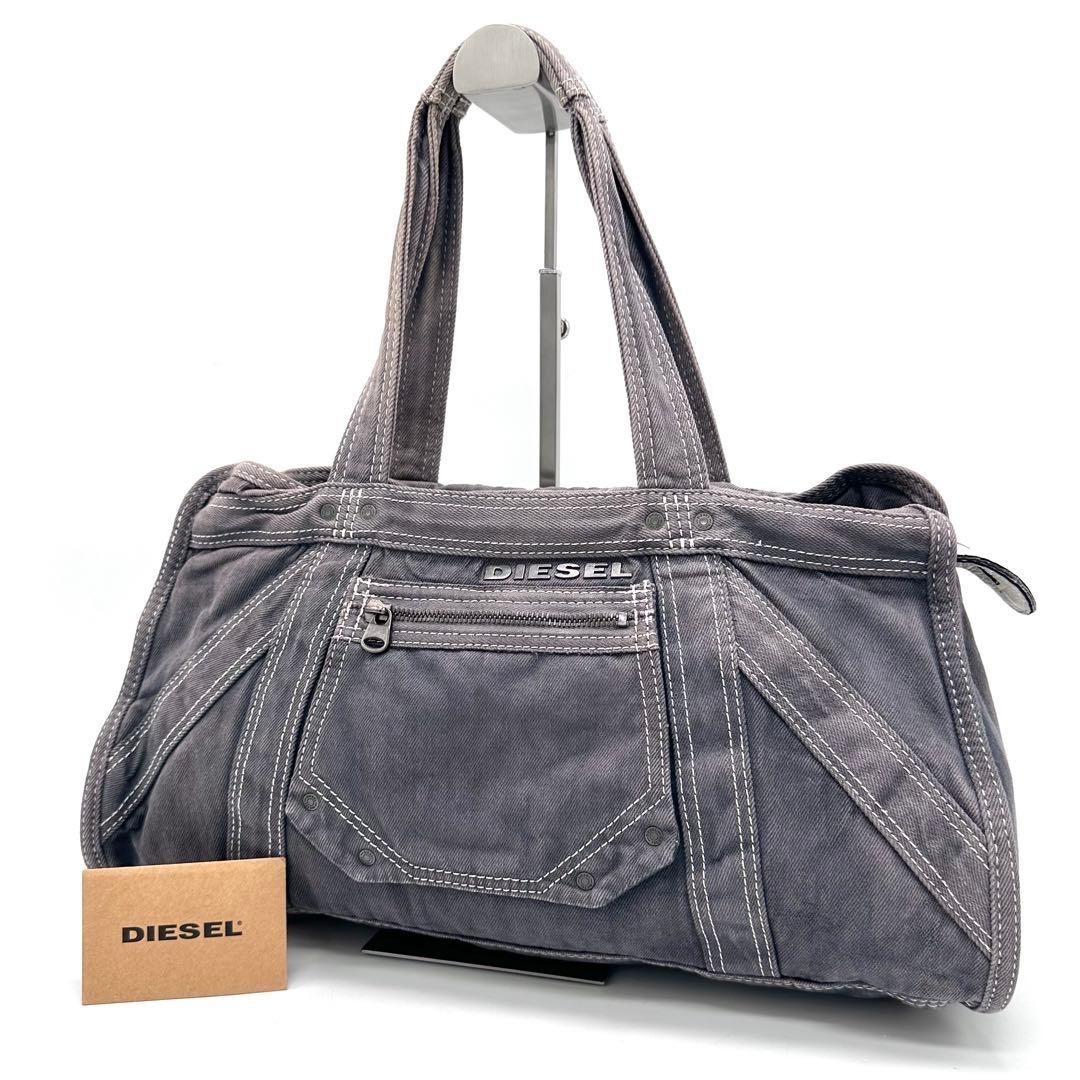 バッグ DIESEL denim l logo tote bag y2k