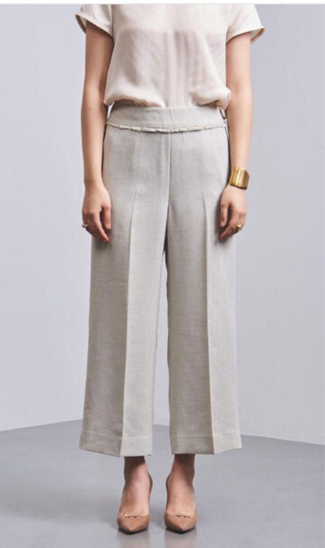 [極美品]ユナイテッドアローズ　フリンジ　ノーカラーパンツセットアップ　40 L