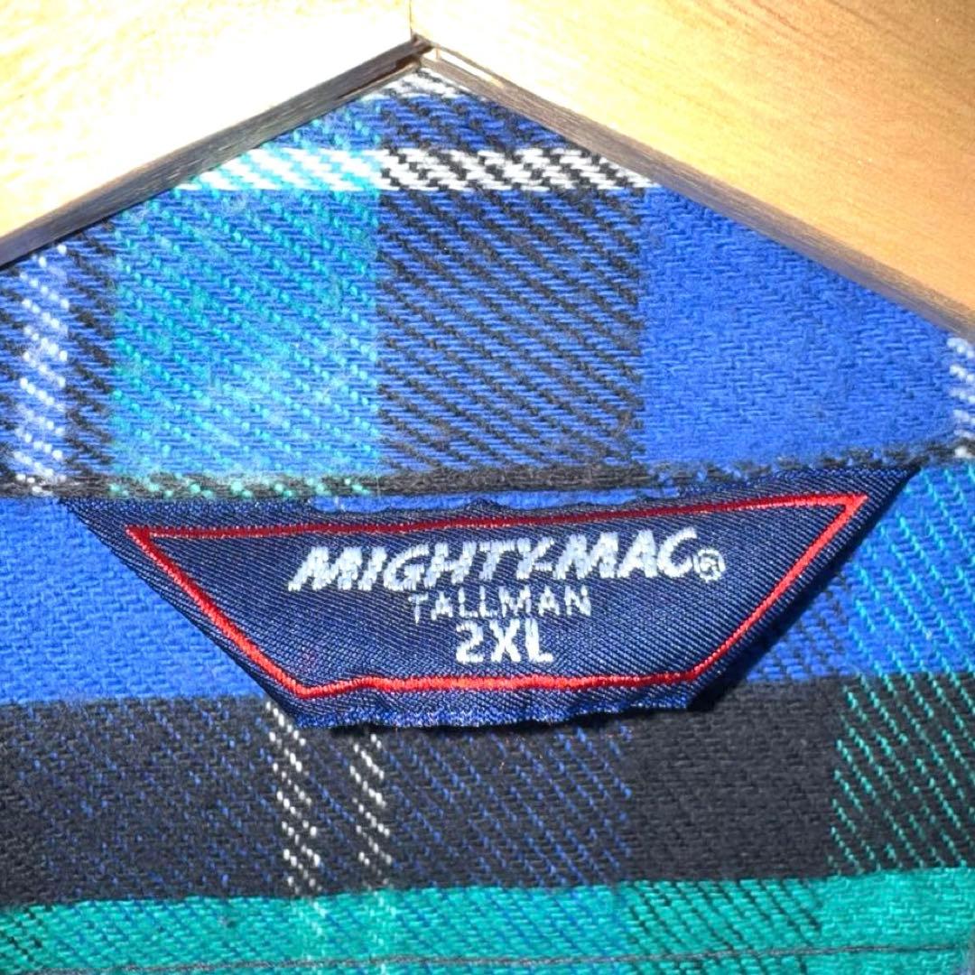 90s vintage MIGHTY-MAC ヘビーネルシャツ　2XL