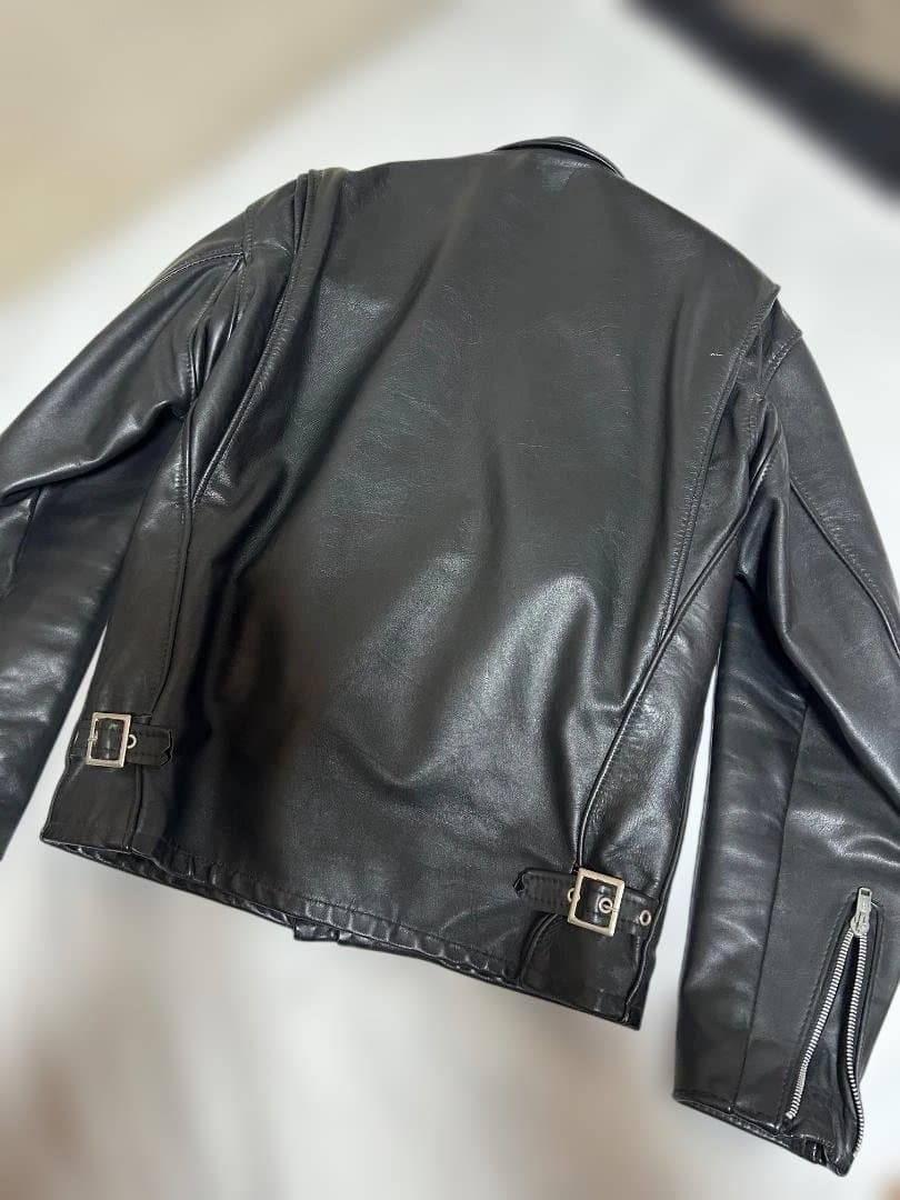 schott★ショット 2way ボアライナー付　黒革シングルライダース 38