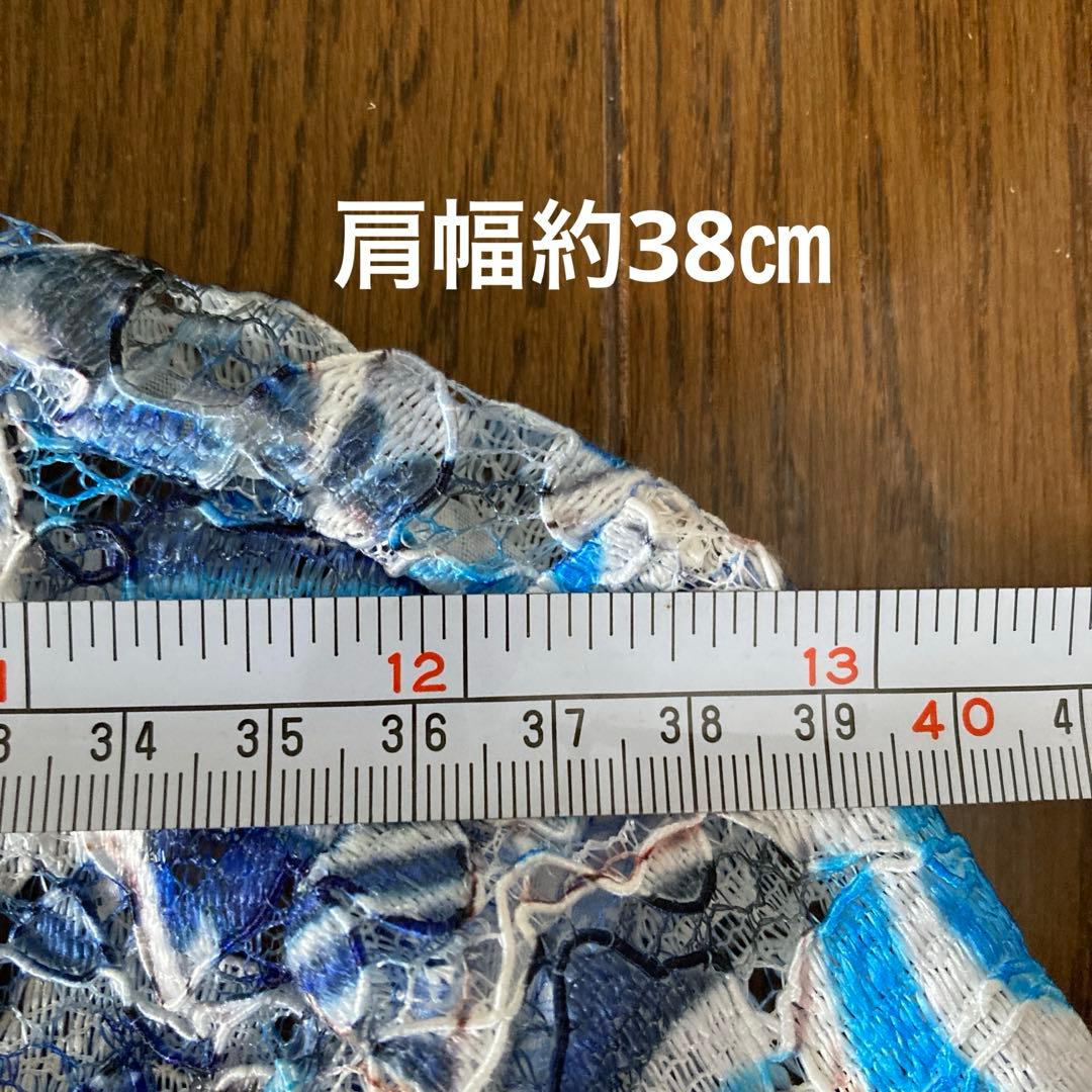 【新品】青系花柄レースワンピース・五分袖・スペインとふくさの2点セット