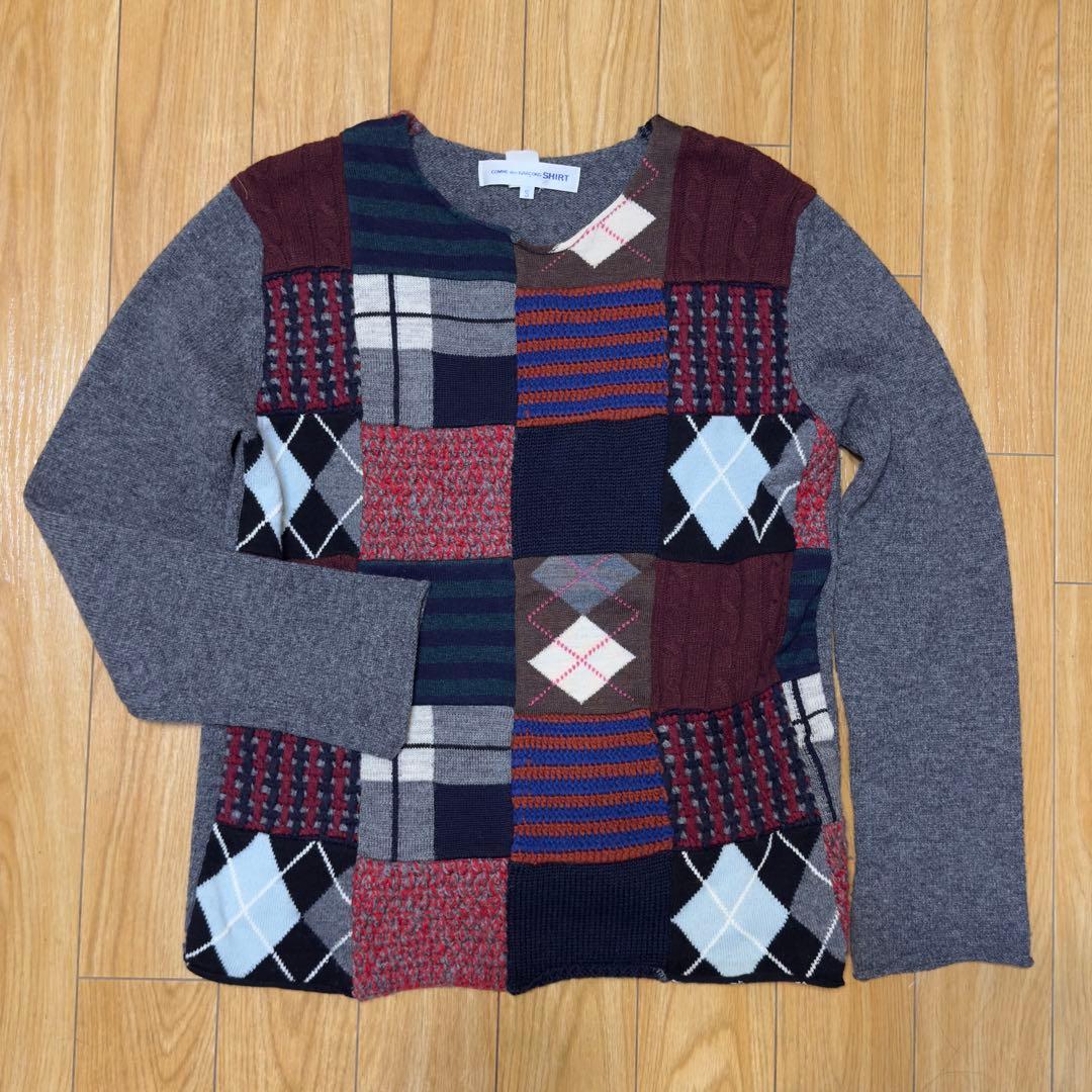 トップス COMME des GARCONS Shirt Patchwork Knit