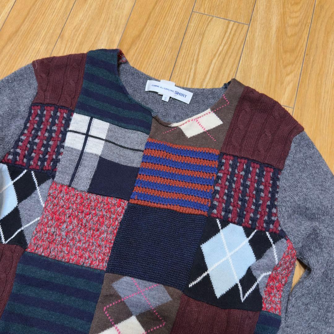 トップス COMME des GARCONS Shirt Patchwork Knit