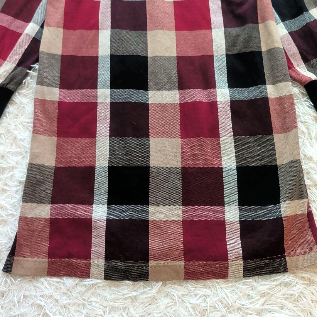 極美品 ブルーレーベルクレストブリッジ フード付きチェックワンピース 38 近年