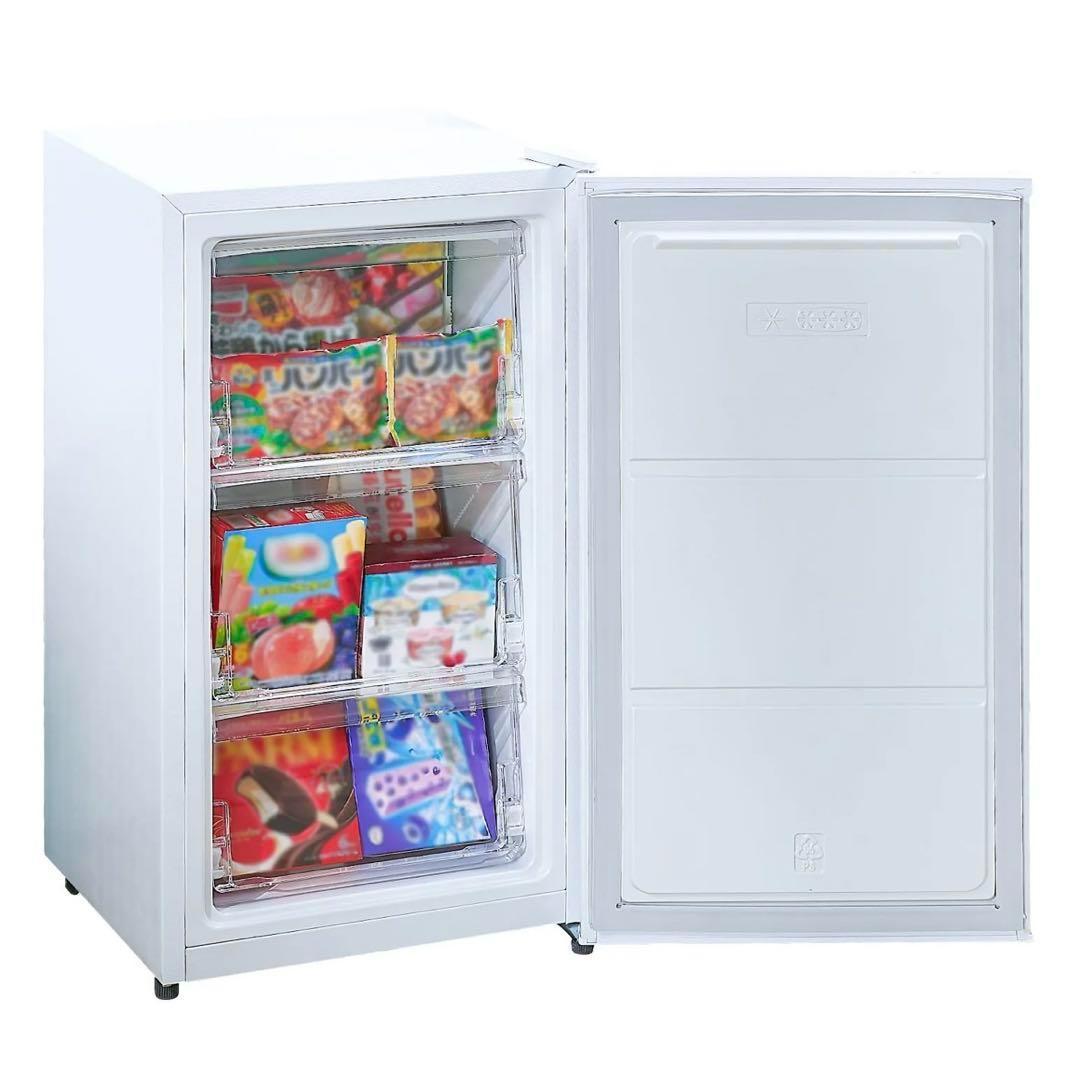 【新品】冷凍庫 60L 大容量 スリム 小型 省エネ セカンド冷凍庫 直冷式 白