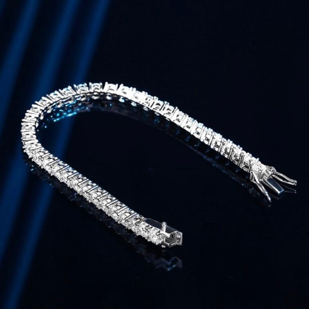 モアサナイト ブレスレット 4ミリ 17cm　【4BS17】