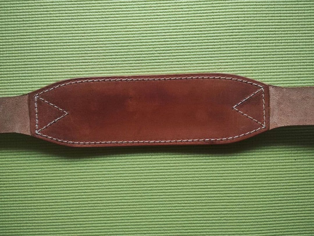 訳あり商品② 新品トレーニングベルト パワーベルト ヌメ革 田崎製作所 改造済