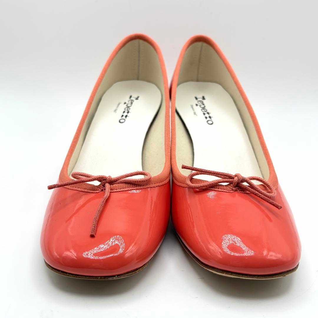 未使用級✨repetto パンプス パナム コーラルピンク エナメル 24㎝