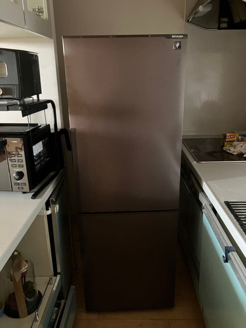 SHARP 2ドア冷蔵庫 ブラウン