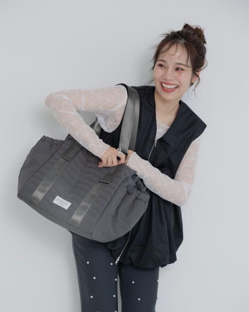 ジュメロ　キルティング　マザーズバッグ　グレー