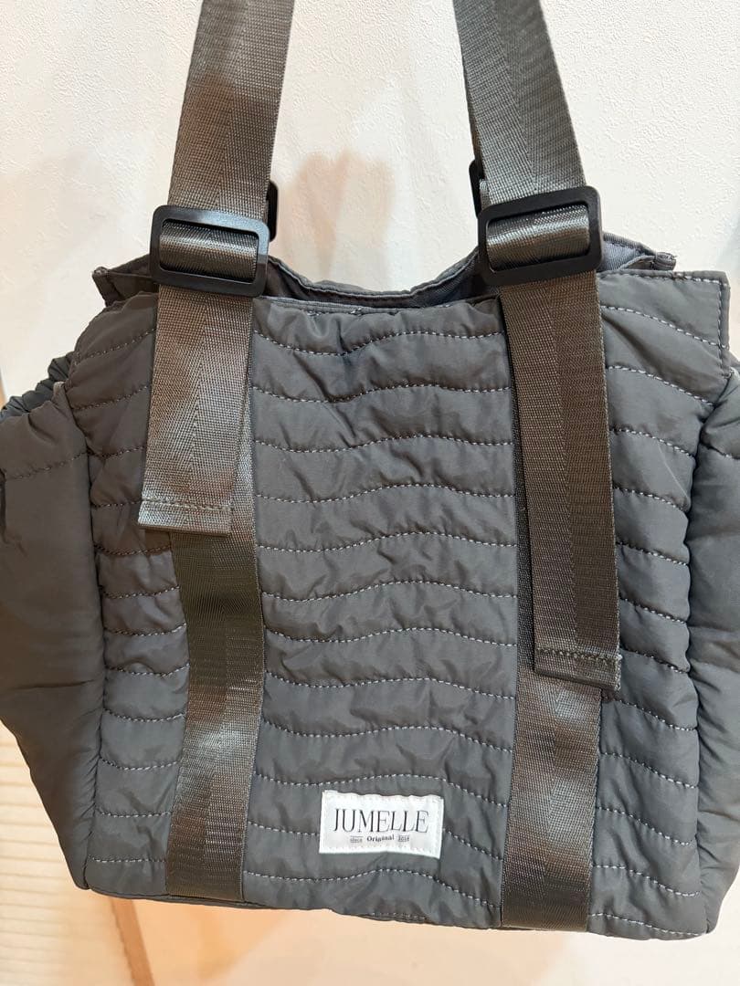 ジュメロ　キルティング　マザーズバッグ　グレー