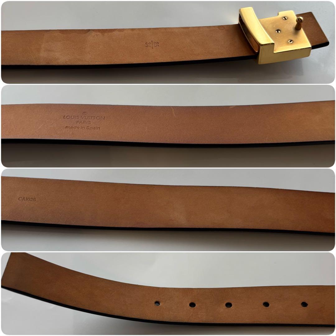 【美品】ルイヴィトンベルトLVイニシャル 黒LOUIS VUITTON