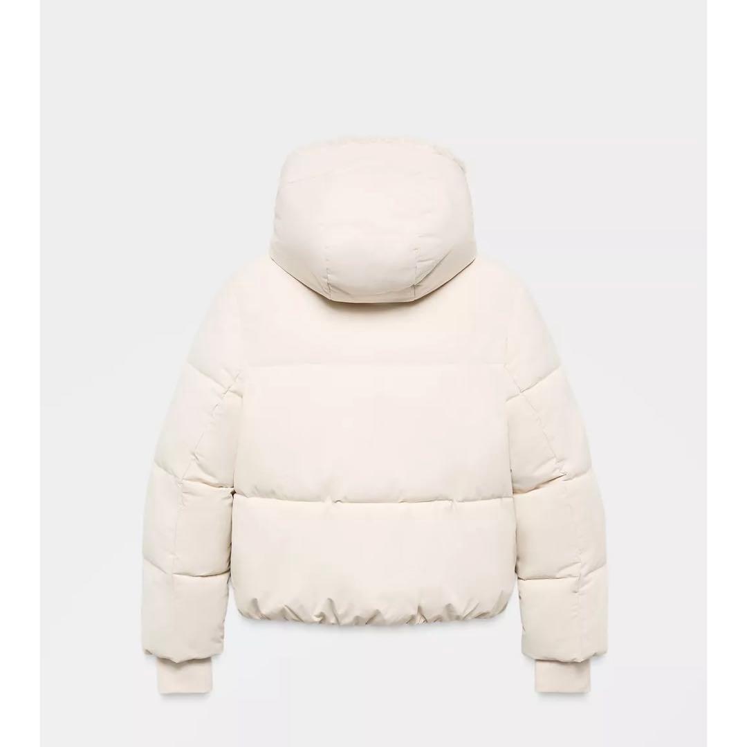 【ZARA】フェイクシープスキンフード付き撥水ウィンドブレーカー アノラック M