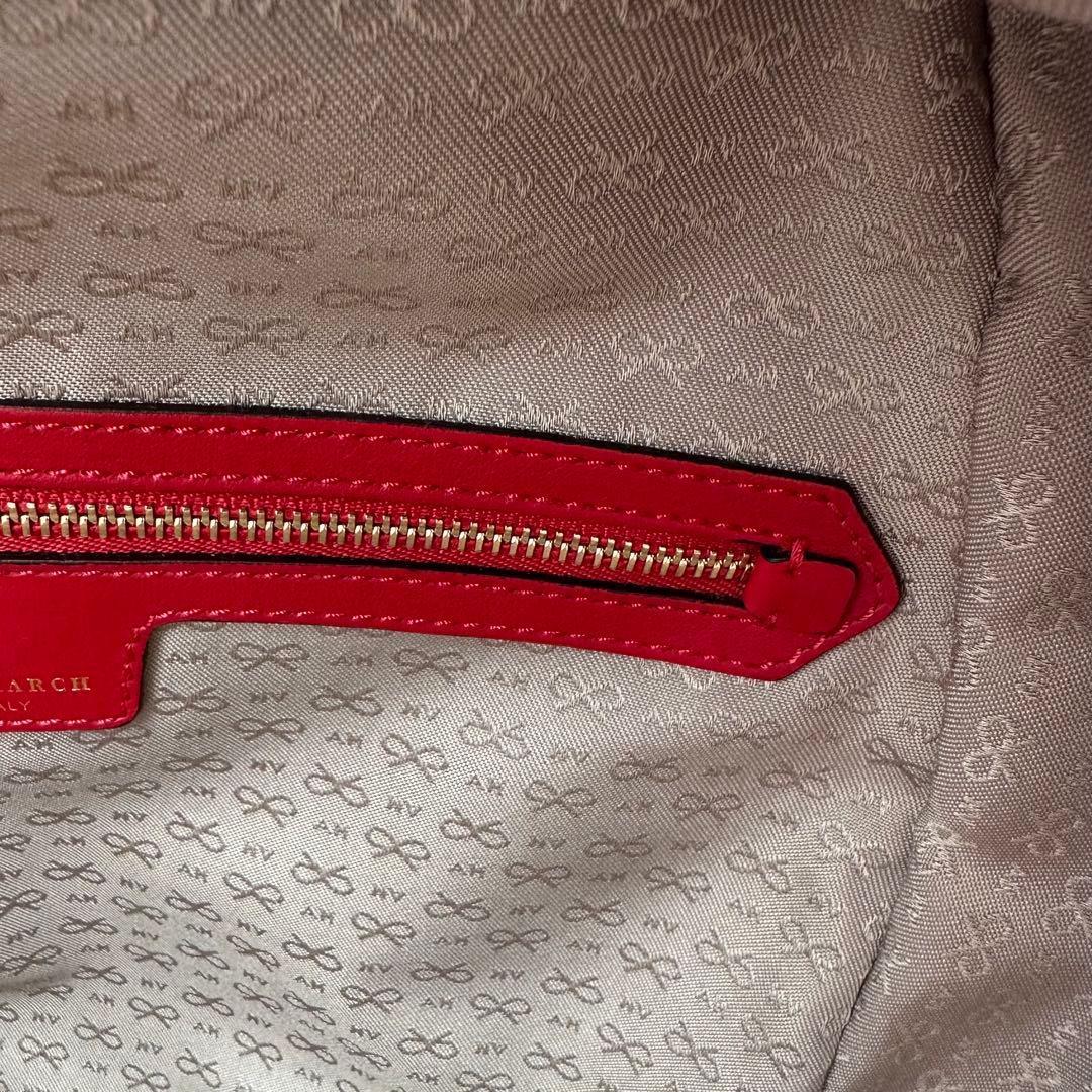 ✨極美品✨アニヤハイドマーチ　リュック　スマイリー　パンチング　カーフレザー　赤