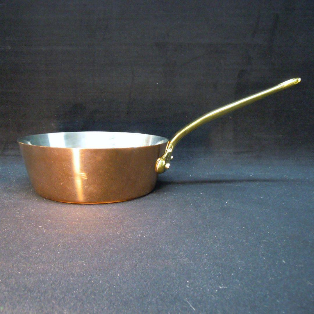 銅鍋 極厚3mm 径30cm 重量5kg テーパー型真鍮柄 和田助製作所 未使用