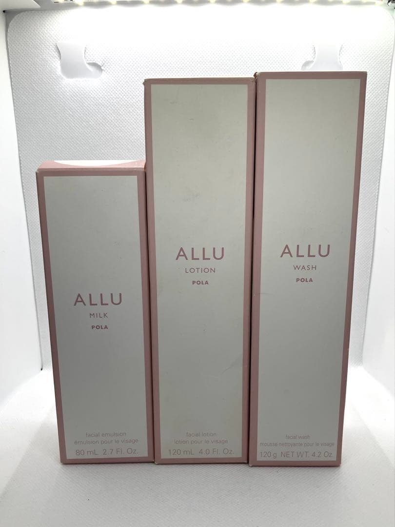 【新品未開封/化粧水のみ少量使用】ALLU 洗顔料・保湿化粧水・保湿乳液 セット