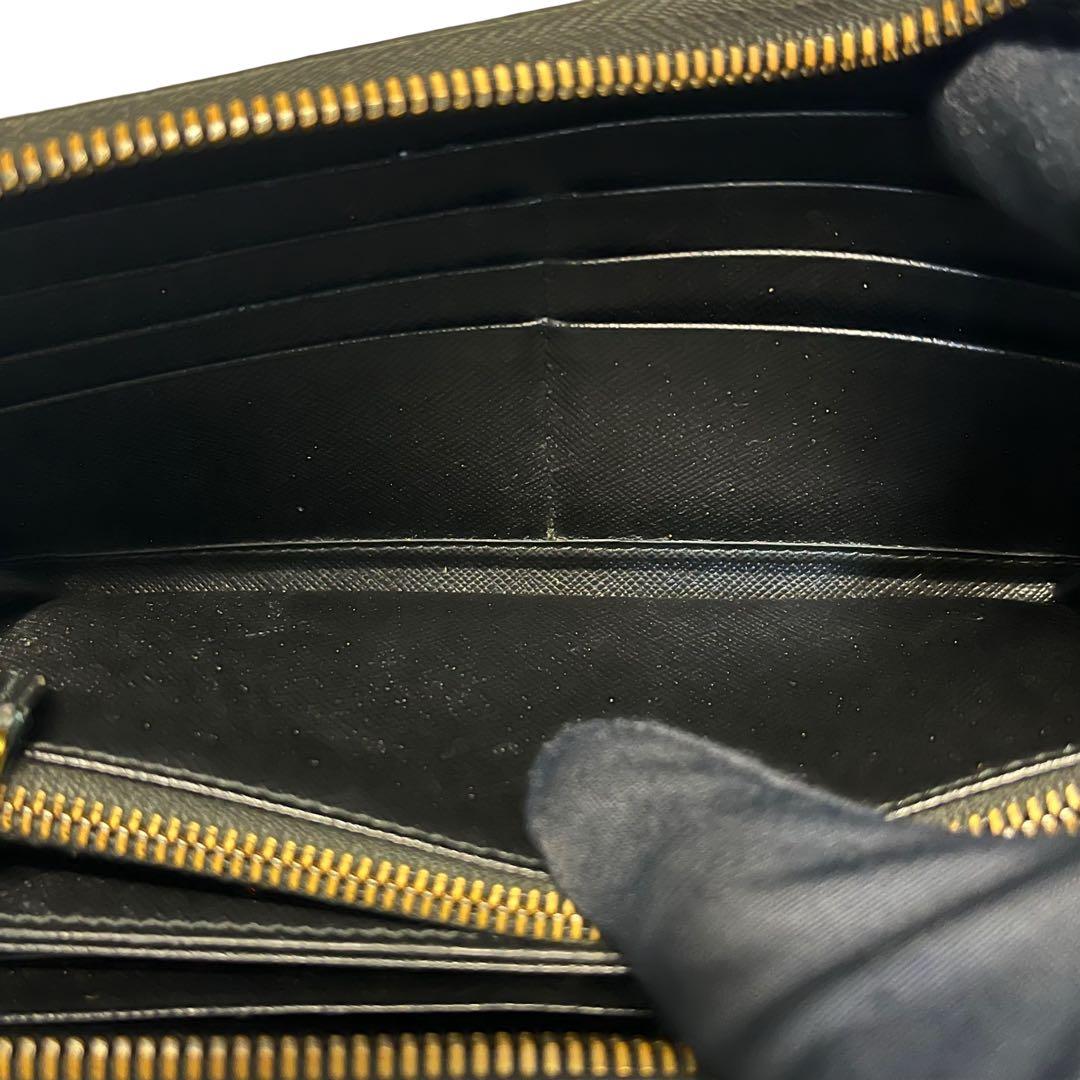 希少✨プラダ 長財布 ラウンドファスナー サフィアーノ レザー ブラック