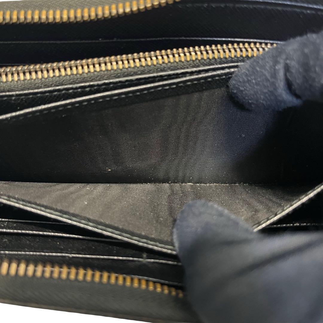 希少✨プラダ 長財布 ラウンドファスナー サフィアーノ レザー ブラック