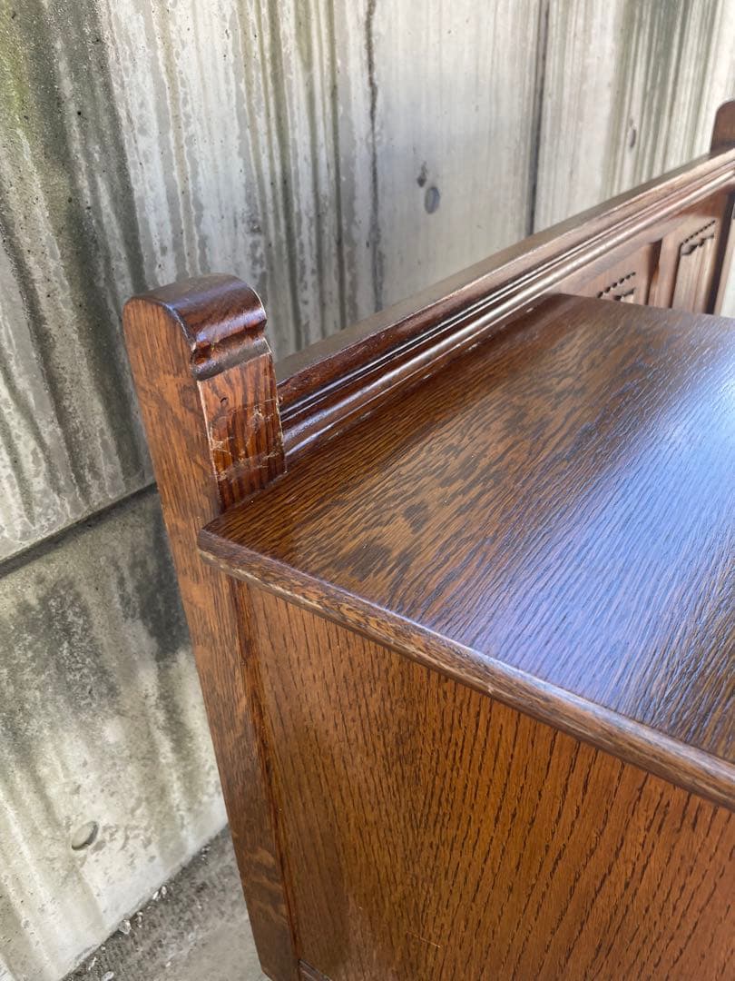 テレフォンベンチ オーク材電話台 引き出し付き