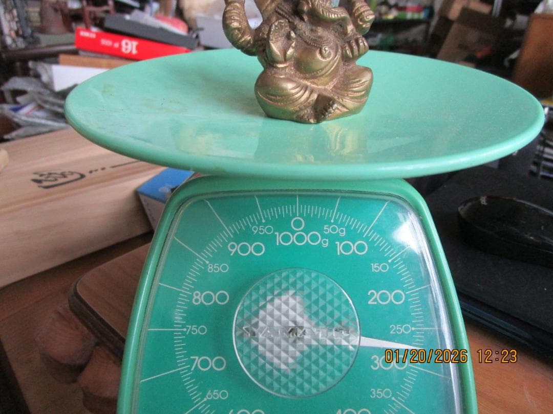 仏像　渡金仏【?】ガネーシャ像　時代物　象の顔の仏　頭部に錆あり　1体