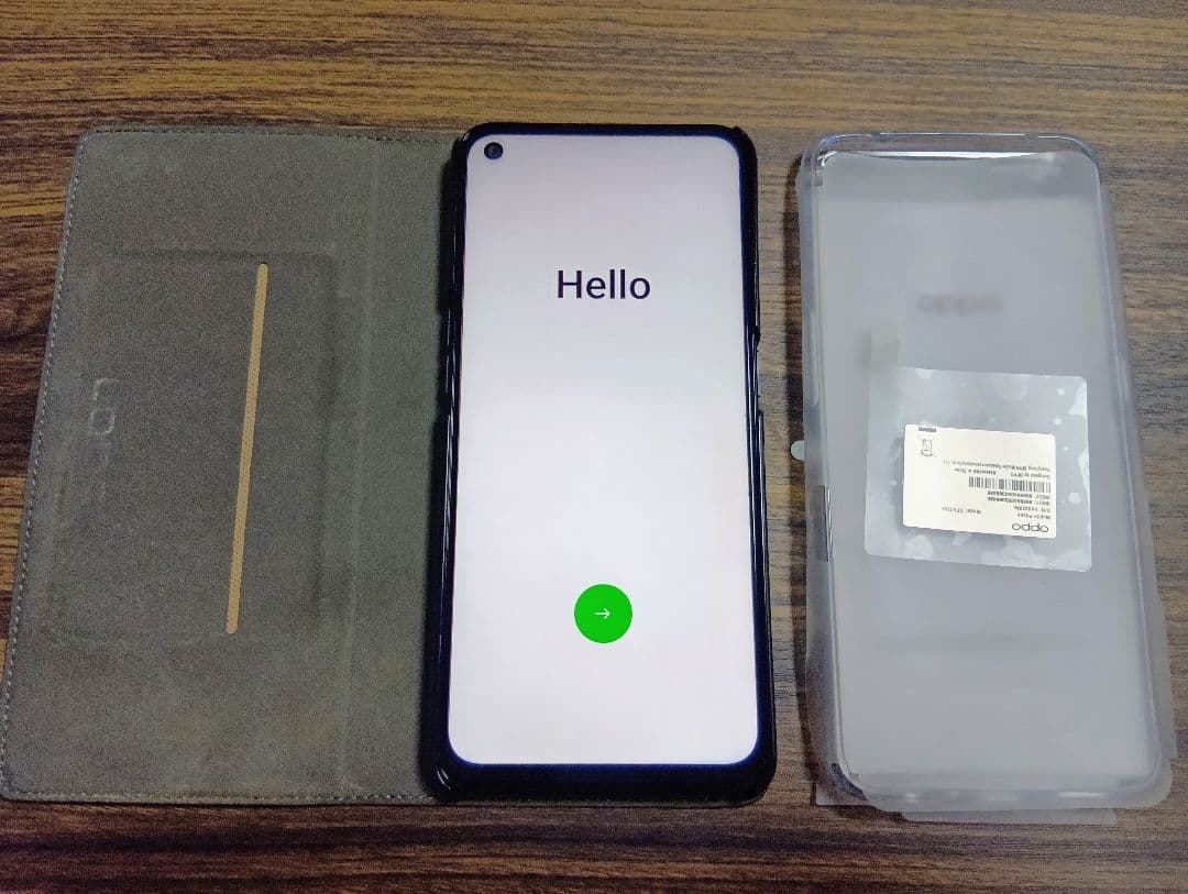 【高齢者ワンオーナー美品】OPPO A55 5G スマホ本体 本革レザーカバー付