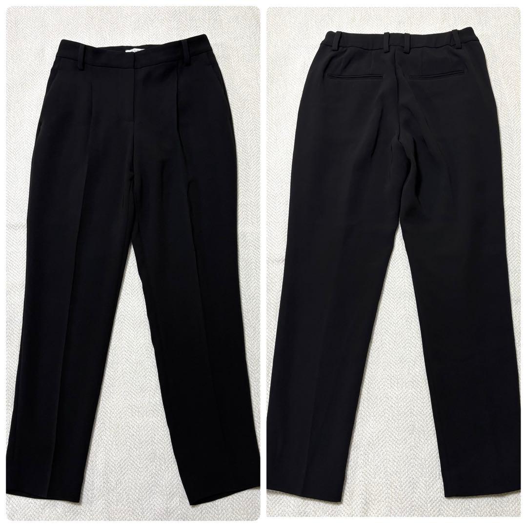 極美品 PLST プラステ 洗える トリアセブレンド ノーカラー パンツスーツ